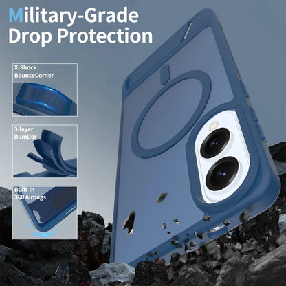 Shockproof Magnetic Stand Armor Phone Case For Samsung Galaxy S25 Edge S24 S23 Plus Ultra Transparent For Magsafe Hard Cover