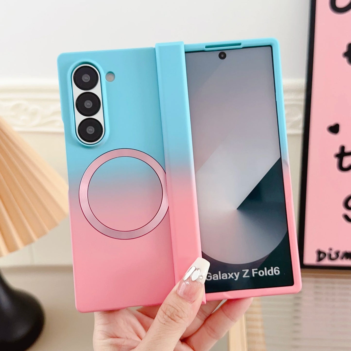 Magnetic for Magsafe Wireless Charging Gradient Phone Case for Samsung Galaxy ZFold 3 4 5 6 7 Liquid Silicone Bumper Cover Funda