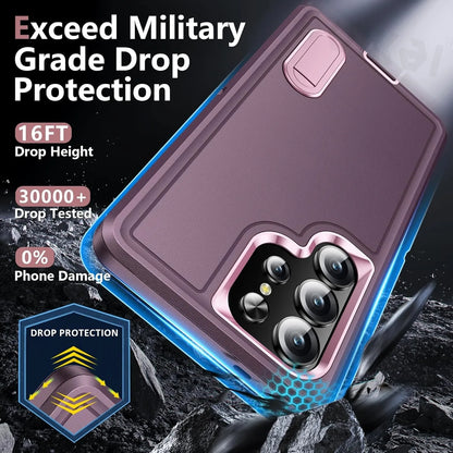 Case For Samsung Galaxy S25 Ultra S25 Edge S24 S23 A16 A56 Body 3 in 1 Shockproof Heavy Duty Anti-Scratch Rugged Kickstand Cover