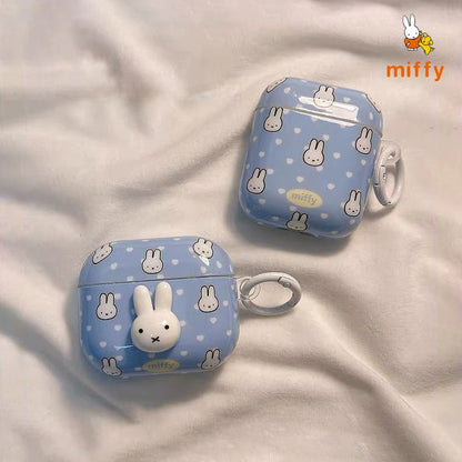 Cute Miffy Earphone Shell Suitable for Airpods 4 3  Pro3 Cartoon Stereoscopic Rabbit Anti Drop Earphone Case Girls Perfect Gifts
