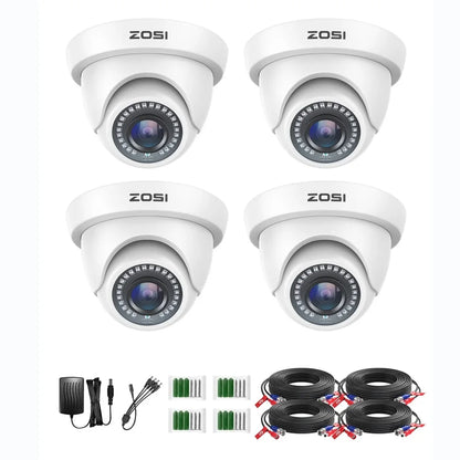 ZOSI 4Pack 2.0MP HD 1080P Security Cameras Kit Indoor Outdoor Home CCTV Dome Surveillance Camera for HD-TVI Analog DVR System
