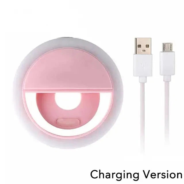 Portable USB Charge Phone Lens Lamp Led Selfie Ring Light Mobile Phone Live Broadcast Video Selfie Fill Light For All Smartphone
