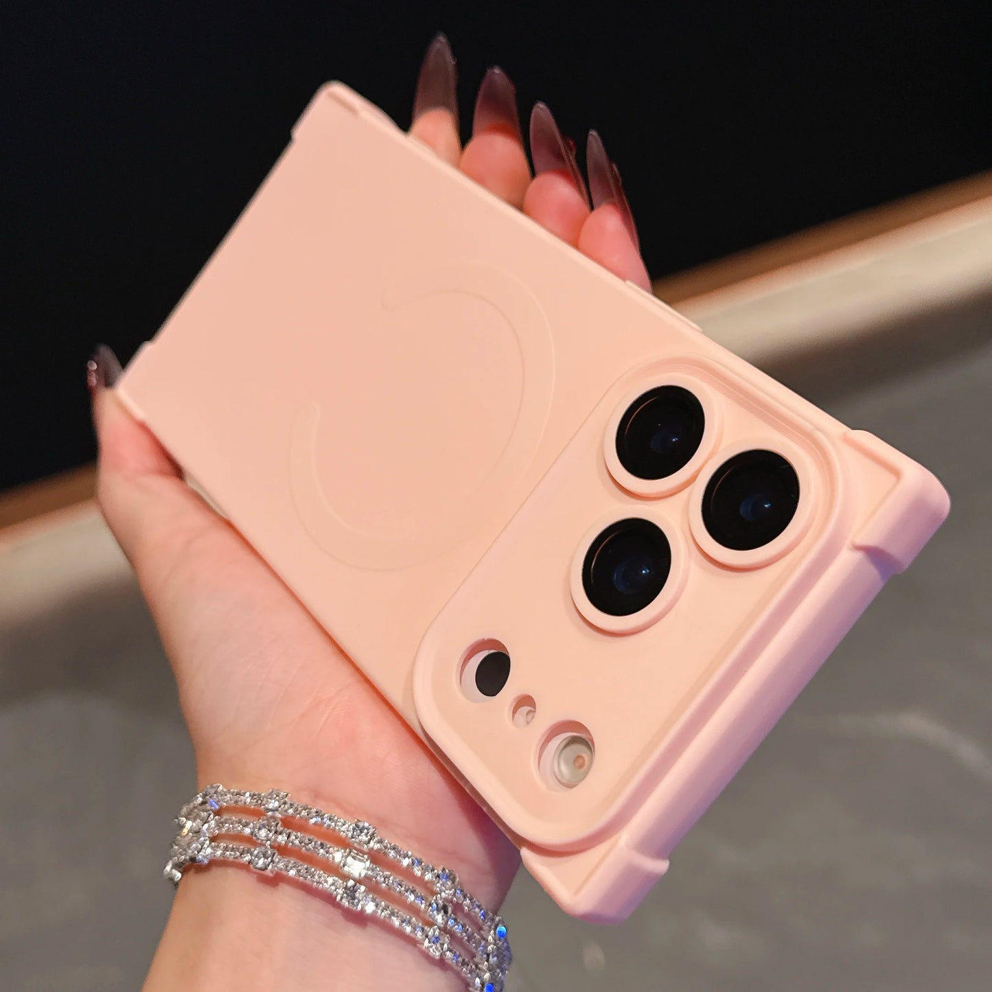 Shockproof Frosted Magnetic Phone Case For iPhone 17 Air 16 15 14 Plus 13 Pro Max For Magsafe Wireless Charging Soft TPU Cover