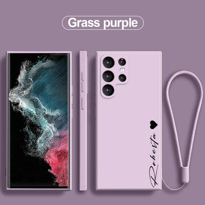 S24 S23 Ultra 5g Case Personalised Customized Name Liquid Silicone Cover For Samsung Galaxy S24 S23 S22 S21 Ultra Plus S20FE - covers4phones