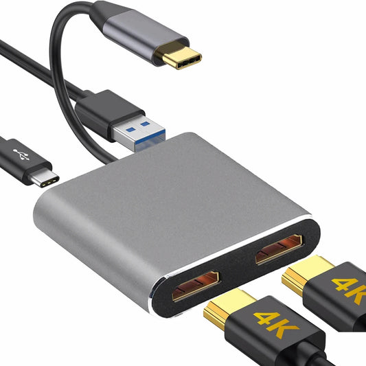 4k Display Usb C Thunderbolt3 Dual HdTV Extend 2 Monitors Usb 3.0 Hub Type-C Dock Pd Fast Charging For Macbook Pro Air