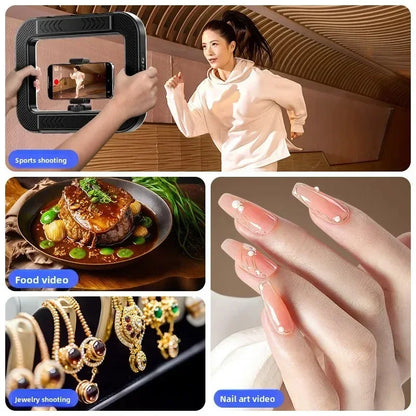 Portable Handheld Ring LED Light 3 Color Temperatures 12 Brightness Adjustments for Photography & Mobile Live Broadcast