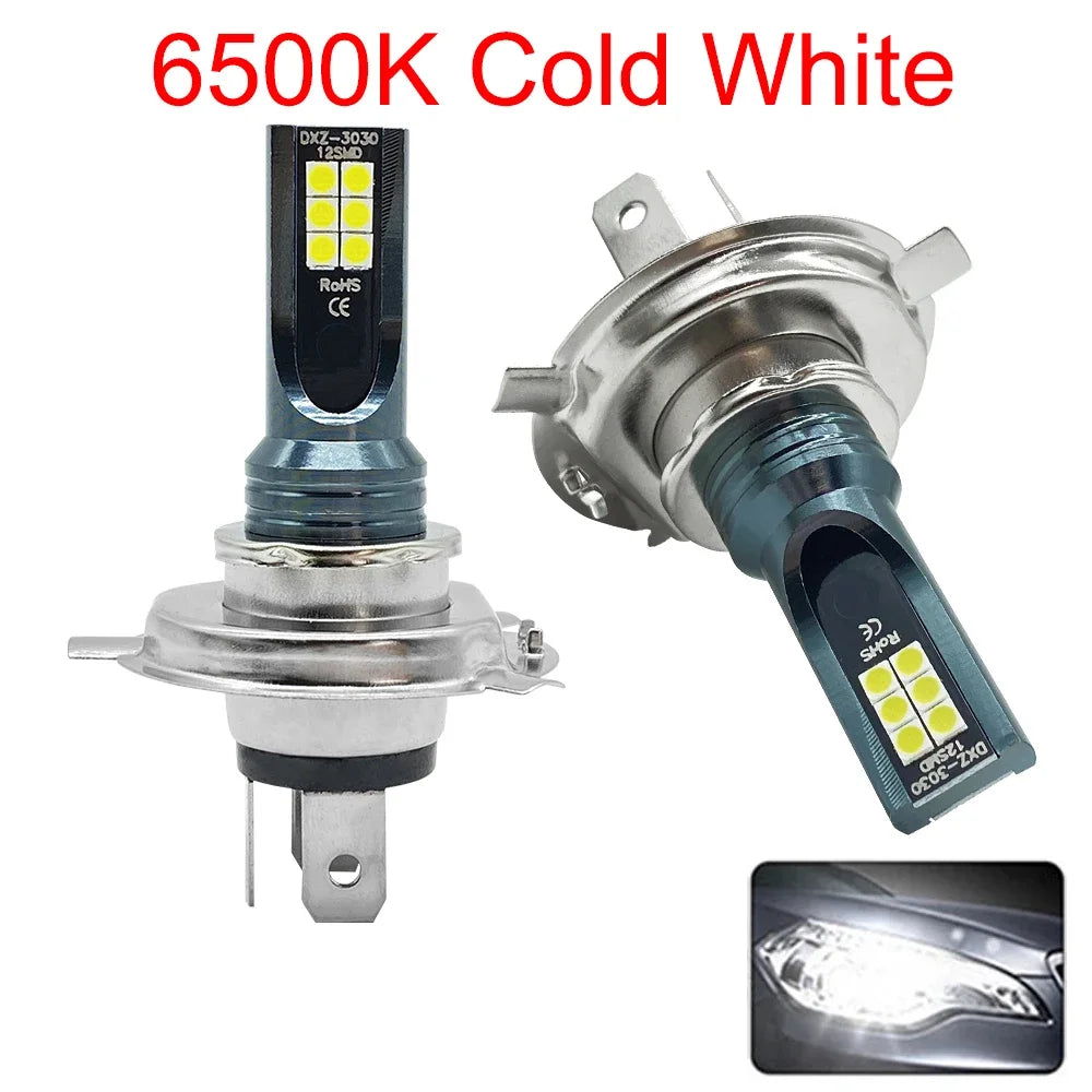 2Pcs H4 H7 LED Headlight H11 H8 H9 H10 H1 H3 Car Fog Light Bulbs 9005 9006 Auto Driving Running Lamps 12000LM 80W 12V