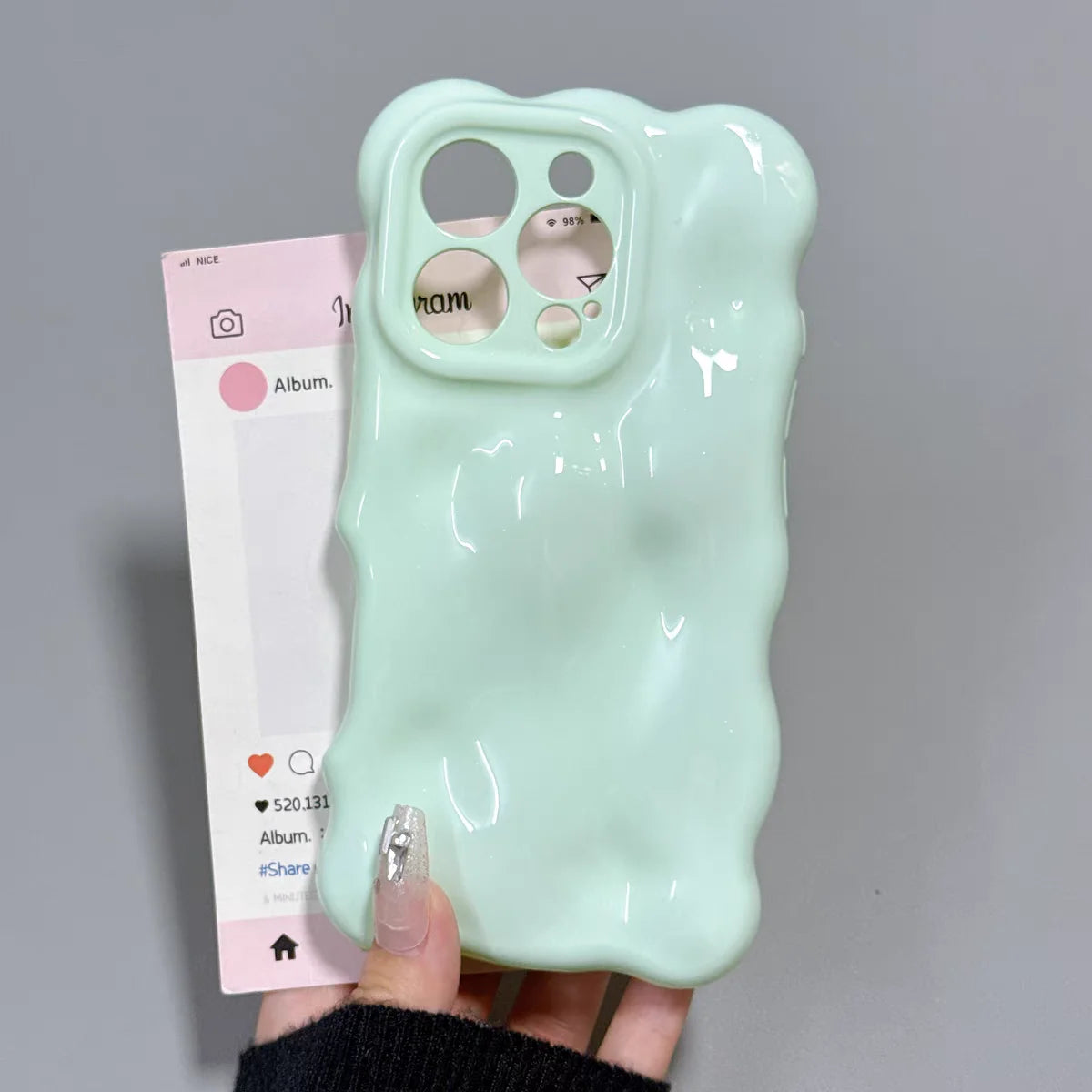 Fashion Meteorite Wave Bubble Silicone Phone Case For iPhone 16 15 Plus 14 13 12 11 Pro Max Luxury Wavy Candy Shockproof Cover