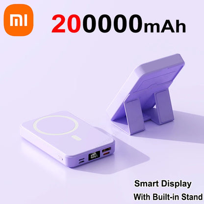 Xiaomi 200000mAh Power Bank 22.5W Magnetic Wireless With USB-C Ports Built-in Stand Fast Charging Power Bank For Iphone Samsung