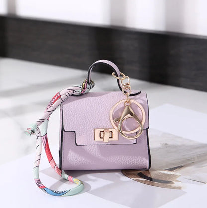Luxury Fashion Mini Headphone Bag For Airpods 4 3 2 Pro 2 Galaxy Buds 3/3Pro Leather Purse Pendant Mini Keychain