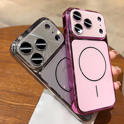 For iPhone 17 Pro Max Magsafe Case AG Matte Back Plating Bumper Cover for iPhone 13 14 15 16 Pro Max 17Pro Laser Pattern Cases