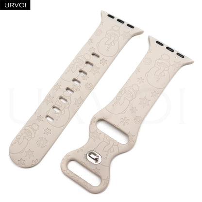 URVOI Christmas Sport Band for Apple Watch ultra 2 3 Series 11 10 9 8 Xmas tree silicone strap for iWatch Santa red green white