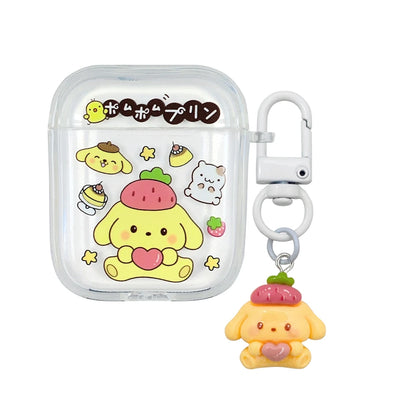 TPU Wireless Charge Headphone Case For Airpods 4,1,2,3,Pro,Pro2 Earphone Soft Cover With Hook Pochacco Cute Cartoon