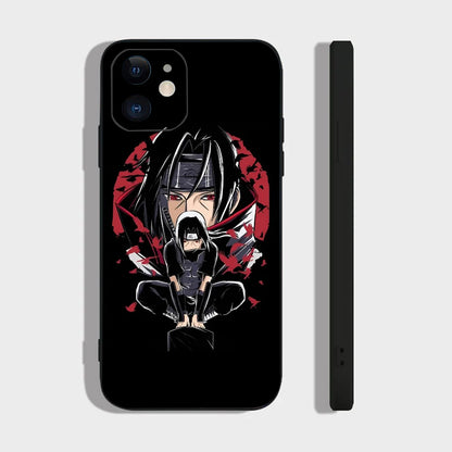 Classic Anime Narutos Uchiha Itachi Phone Case For IPhone 16 15 14 13 Pro Max 11 12 Mini X Xs XR Se 2022 Black Silicone Cover