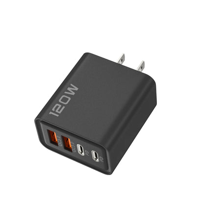 120W 4 Port USB C Charger PD3.0 Fast Charging Station Data Cable Wall Adapter For iPhone Samsung Xiaomi Redmi Huawei EU US Plug