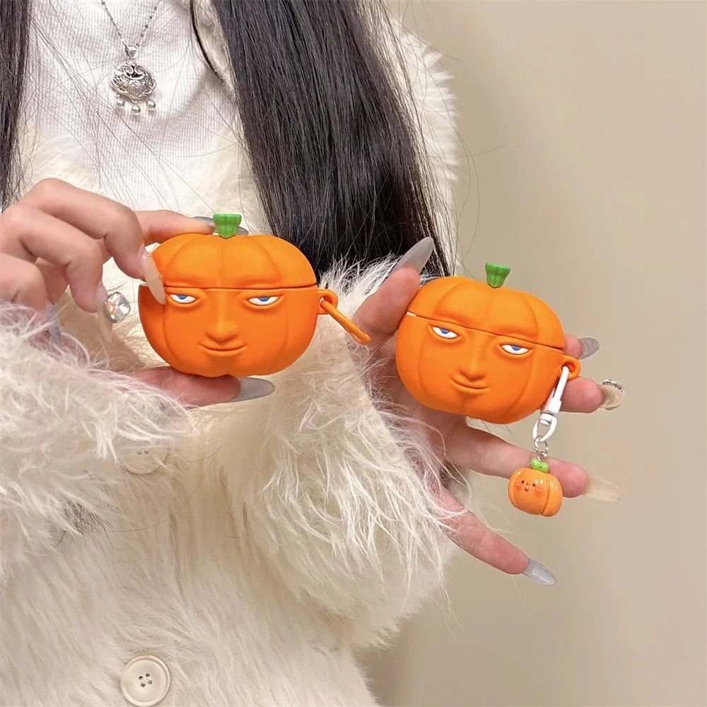 For Samsung Galaxy buds3 Pro Case,For Buds2 Pro,Buds Live,Buds FE,Buds Pro,Cartoon 3D Cute Pumpkin Earphone Protective Sleeve