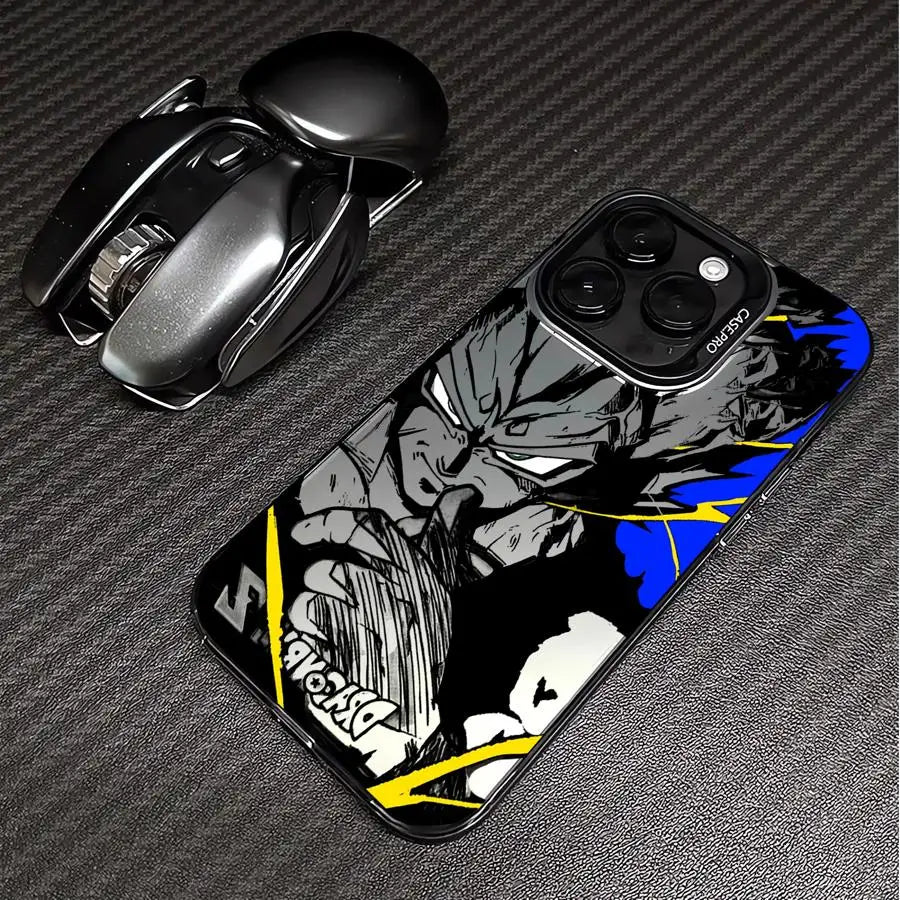 Japan Anime DBZ Cool Case for Apple iPhone 16 15 11 13 14 Pro Max 12 16ProMax 15Pro Matte Lens Protect Plating Phone Cover