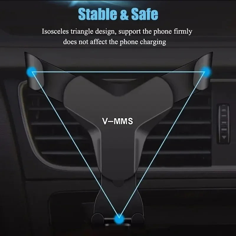 Y-shaped Gravity Car Mobile Phone Holder Car Mounted Air Vent Clip Cellphone Stand Support GPS Navigation Bracket for Smartphone