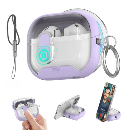 for Samsung Galaxy Buds 3 Pro Case with Secure Lock Carbon Fiber Protective Phone Holder Design Case for Samsung Galaxy Buds 3