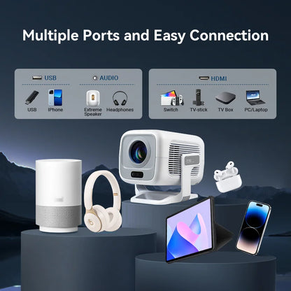 Huaweishi 4K Projector Android Native Portable 1080P 600ANSI Auto FocusVideo home Cinema Outdoor hd led Projetor