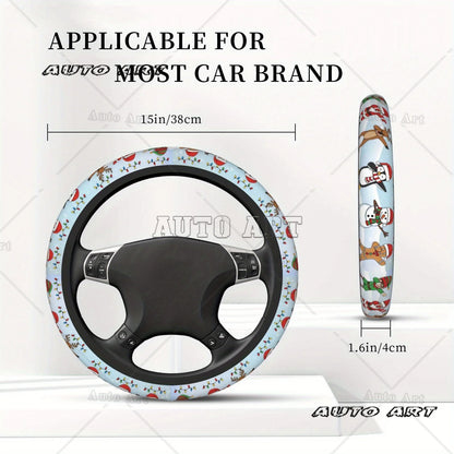 Christmas  Steering Wheel Cover Anti Slip Elasticity Car Accessories Steering Wheel Protector Universal 15 Inch for Women Man