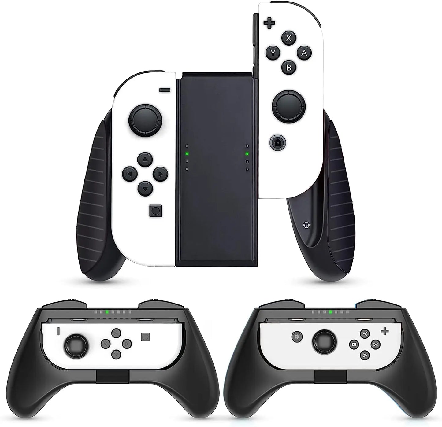 Compatible with Nintendo Switch/Switch OLED Joy-Con, 3 in 1 Wear Resistant Game Switch Controller Handle Case Kit