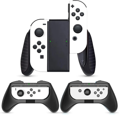 Compatible with Nintendo Switch/Switch OLED Joy-Con, 3 in 1 Wear Resistant Game Switch Controller Handle Case Kit