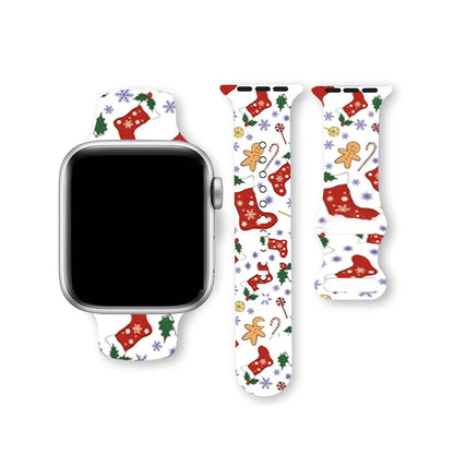 Christmas NEW year band For Apple Watch bands 41/42/44/45/46/49mm Holidays Xmas Santa Strap for iWatch Series Ultra SE 11 10 9 8