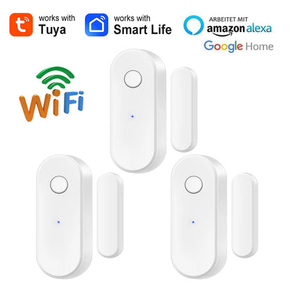 Smart Home Tuya WiFi Door Sensor Open Close Window Detector Security Alarm With Alexa Google APP Remote Control Notification
