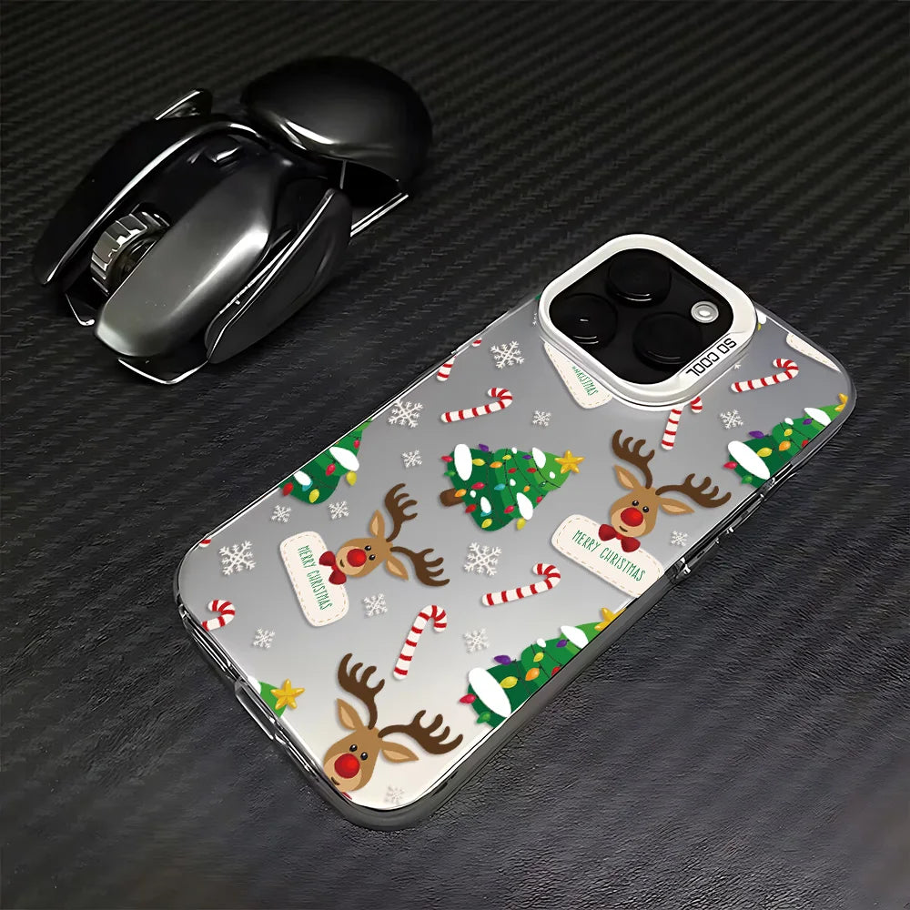 Santa Claus Elk Snowman Christmas Phone Case For iPhone 17 16e 16 15 14 13 12 11 mini Pro Max X XR 8 7 Air Plus Anti Fall Cover