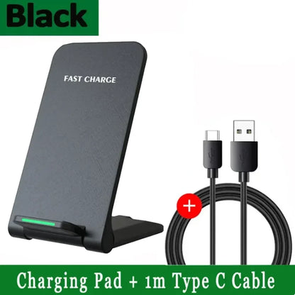 Wireless Fast Charger For iPhone 16 15 14 13 12 ProMax11 Stand Fast Charging Charger for Samsung Note 20/10 S24 Ultra Foldable