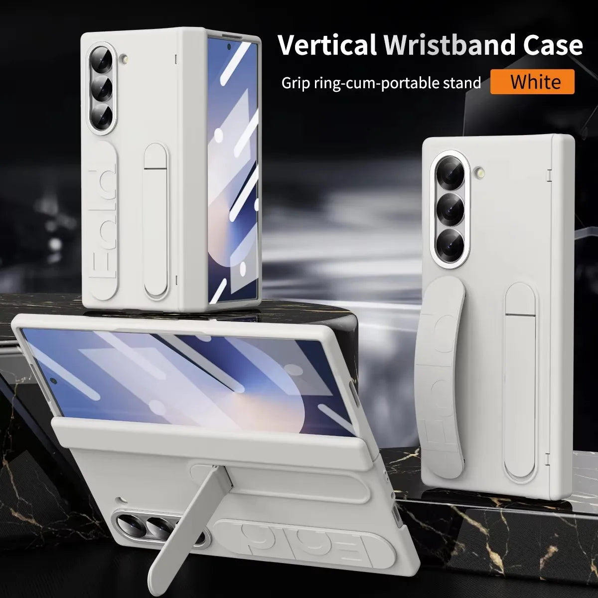 For Samsung Galaxy Z Fold 7 6 5 4 3 Luxury Wristband Hinge Lnvisible Folding Bracket Screen Glass Protect  Film Shockproof Cover