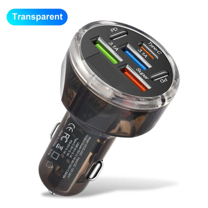 150W 6/8 Ports Car Charger Fast Charging PD QC3.0 USB C Car Phone Charger Type C Adapter in Car For iPhone Samsung Huawei Xiaomi