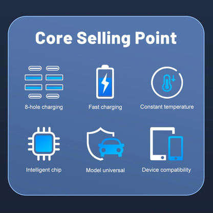 150W 8 Ports Car Charger Fast Charging PD QC3.0 USB C Car Phone Charger Type C Adapter in Car For iPhone Samsung Huawei Xiaomi