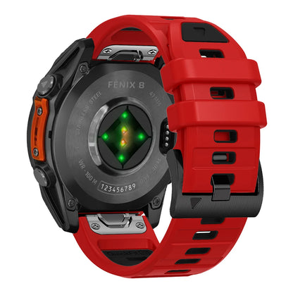 QuickFit 22mm 26mm Fenix8 Watch Band For Garmin Fenix E 8 47mm 51mm 7 7X 6 6X/Epix Pro/Enduro 3 Two-Tone Silicone Strap Bracelet