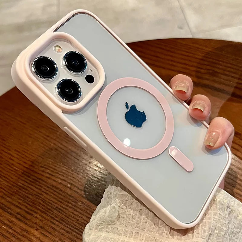 New Phone Case For iPhone 17 16 15 14 13 12 11 Pro Max Plus 17 Air For Magsafe Transparent Clear Magnetic Acrylic Bumper Cover