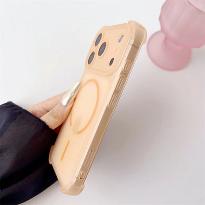 For Magsafe Clear Matte Shockproof Armor Phone Case For iPhone 17 16 15 14 13 12 Pro Max Air Plus Lens Protective Soft TPU Cover