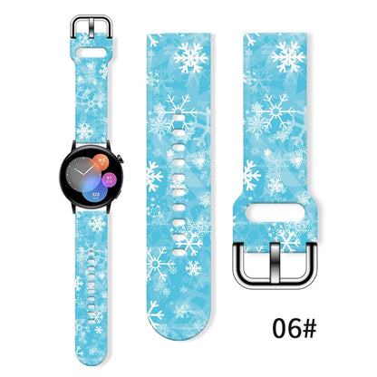 20mm Christmas 6 Strap for Samsung Galaxy Watch 7/6/5 40mm 44mm Band Replaceable Bracelet for Xiaomi Huawei Amazfit Watchband