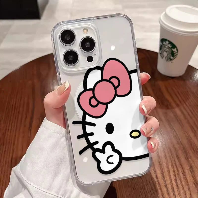 Sanrio Hello Kitty Cute Cartoon With Magsafe Case For iPhone 16 15 14 13 12 11 Pro Max Magnetic Compatible Hard Shell Cover