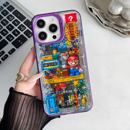 Super M-MarioS Bros Game Phone Case IMD Color Silver Shell For IPhone 16 15 14 13 12 11 Pro Max Plus