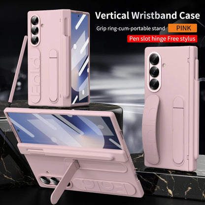 For Samsung Galaxy Z Fold 7 6 5 4 3 Luxury Wristband Hinge Lnvisible Folding Bracket Screen Glass Protect  Film Shockproof Cover