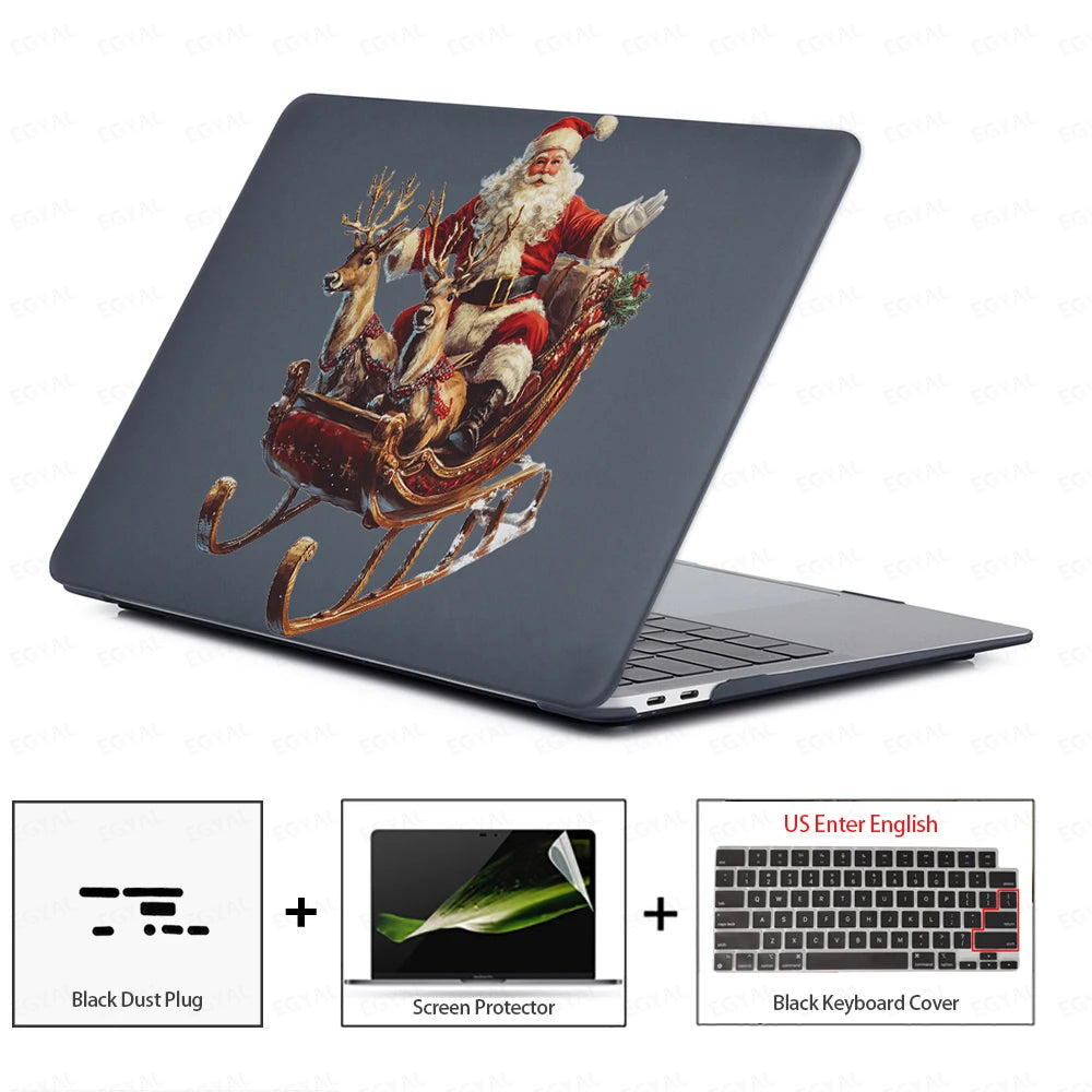 Santa Claus Print Laptop Case for MacBook Pro 14 Case 2025 M5 A3434 screen protector & keyboard cover for MacBook Air 13 M4 15