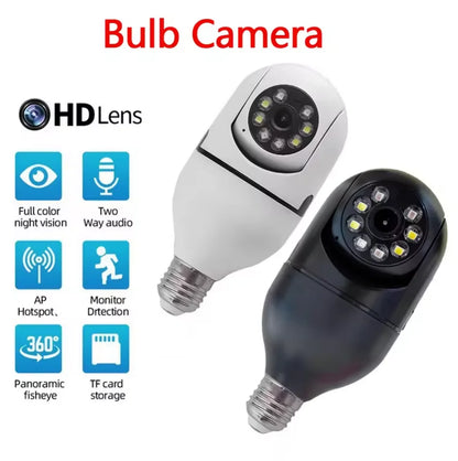 Bulb E27 Surveillance Camera Full Color Night Vision Automatic Human Tracking Zoom Indoor Security Monitor Wifi Mini IP Camera