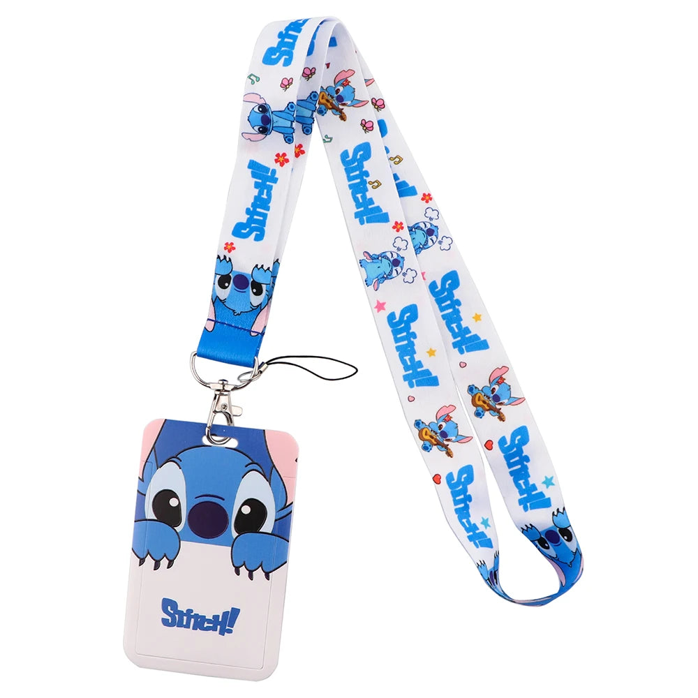 Stitch Cute Cartoon Animation Lanyards For Keys Chain ID Credit Card Cover Pass Mobile Phone Charm Neck Strap Badge Holder Gifts