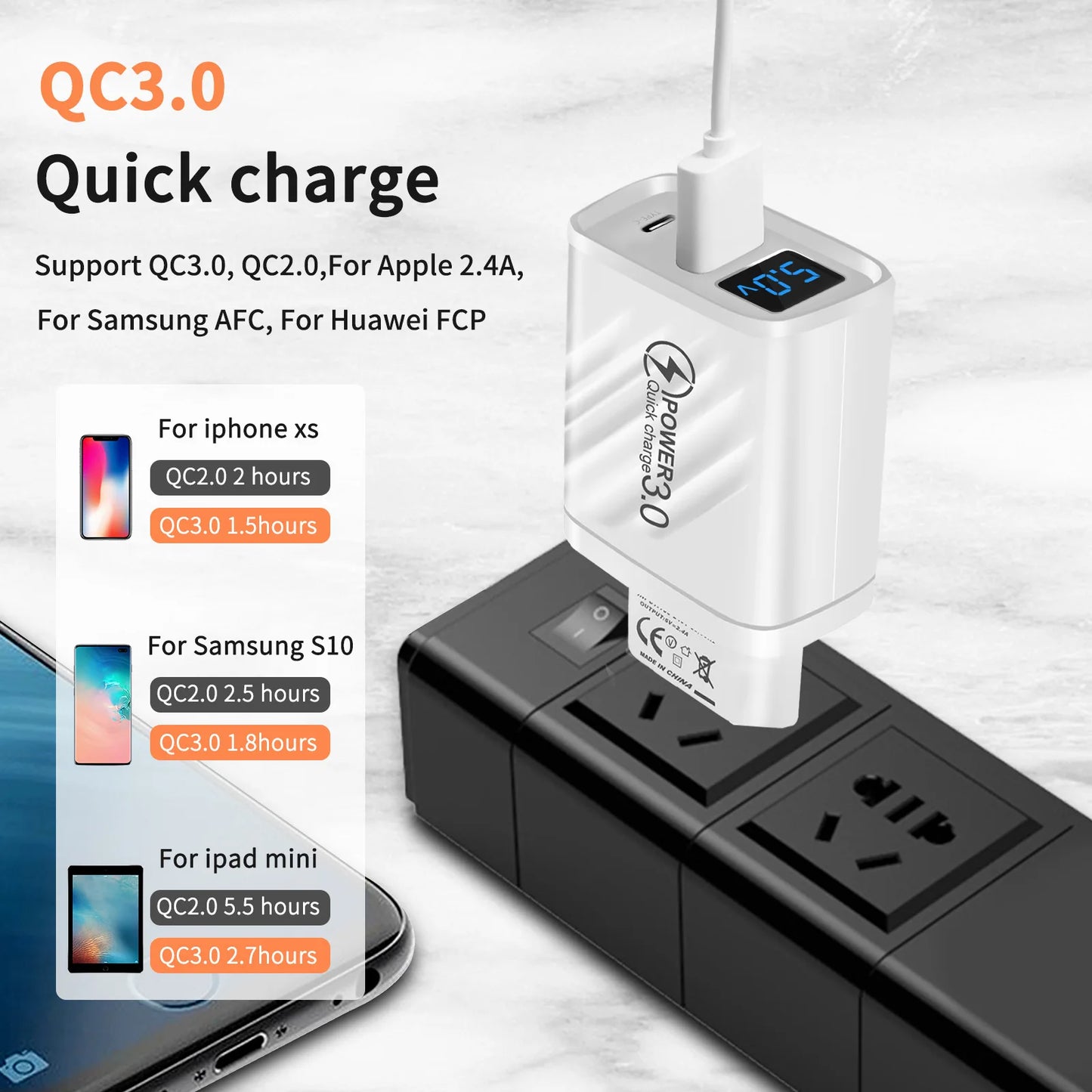 USB Charger 20W Fast Charging Mobile Phone Adapter For iPhone 14 Samsung Xiaomi Huawei Quick Charge 3.0 Wall USB Charger Adapter