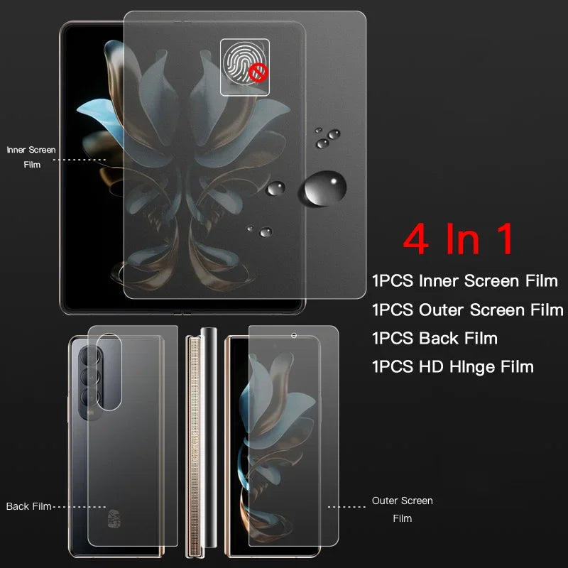 Matte Hydrogel Soft TPU Film For Samsung Galaxy Z Fold 6 5 4 3 2 5G Inner Outer Hinge Sticker Full Body Screen Protector