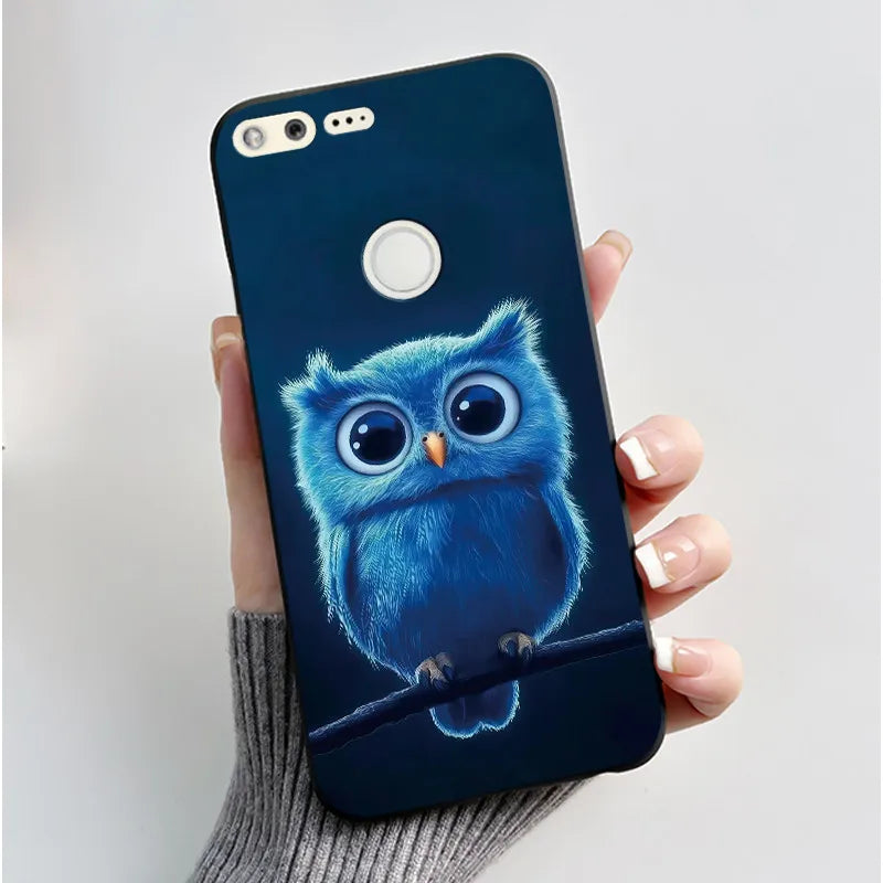 Case For Google Pixel 1 Soft Silicone Black Case For Google Pixel 1XL Elegant Style New Design Pattern Koi Dragon King Casing