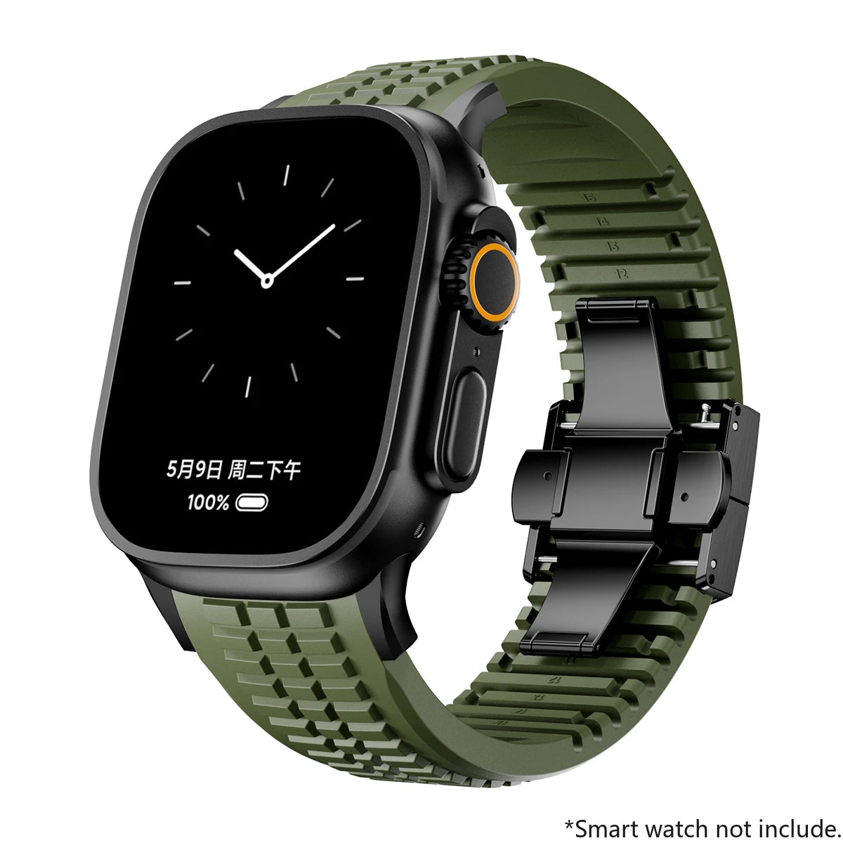 Silicone Band for Apple Watch 46mm 45 44mm 42 Sports Strap for Iwatch Ultra 2 49mm for Series 10 9 8 7 Se 6 5 Se Luxury Bracelet