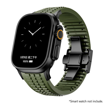Silicone Band for Apple Watch 46mm 45 44mm 42 Sports Strap for Iwatch Ultra 2 49mm for Series 10 9 8 7 Se 6 5 Se Luxury Bracelet