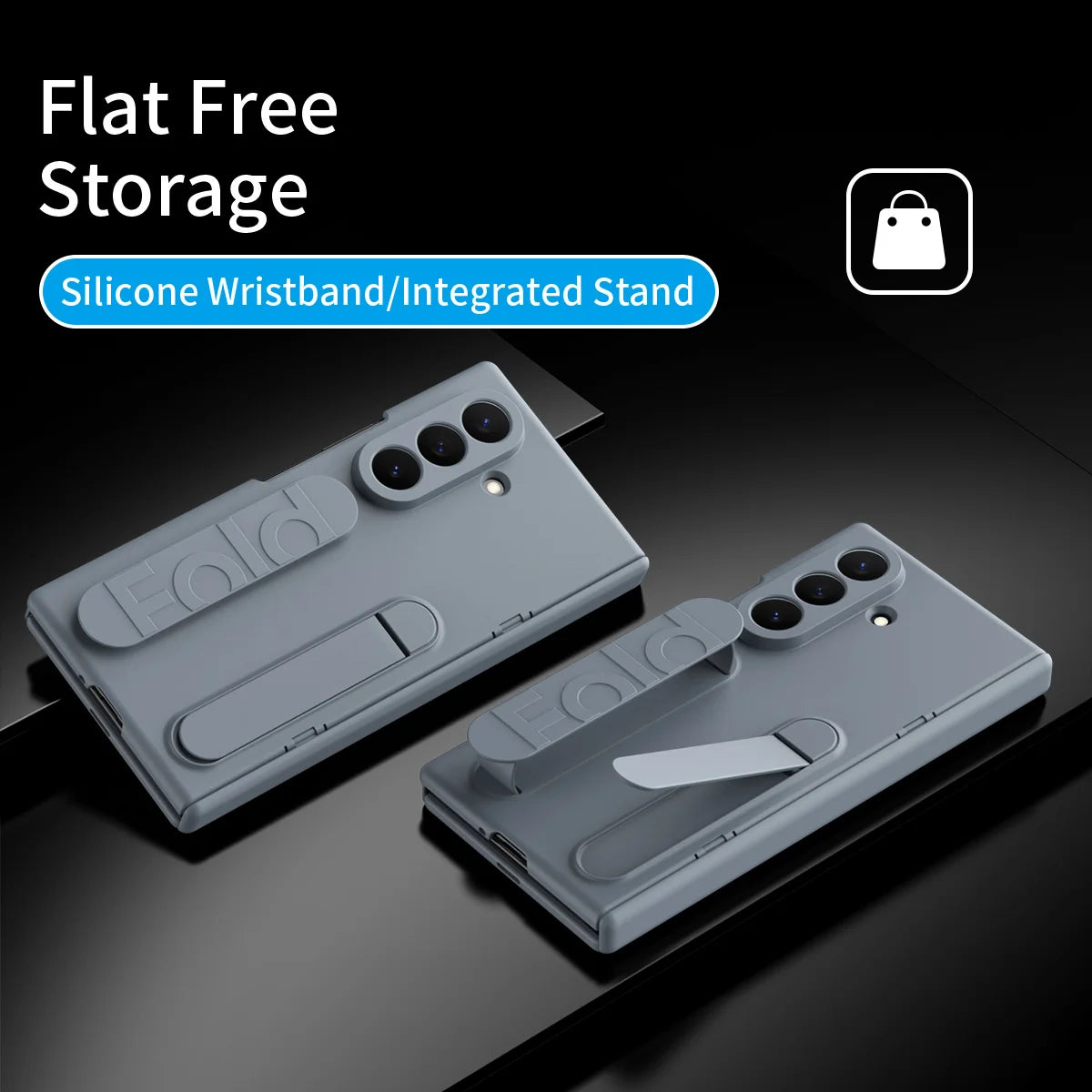 Business Flip Case For Samsung Galaxy Z TriFold Tri Fold Folding Stand Holder Wristband Luxury Hard Plastic Shockproof Cover